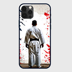 Чехол для iPhone 12 Pro Max Борец айкидо на белом, цвет: 3D-черный