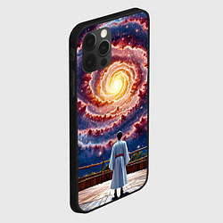 Чехол для iPhone 12 Pro Max Айкидоист в космосе, цвет: 3D-черный — фото 2