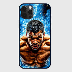 Чехол для iPhone 12 Pro Max Артуро Гатти в синем пламени, цвет: 3D-черный