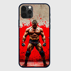 Чехол для iPhone 12 Pro Max Реслер на красном, цвет: 3D-черный