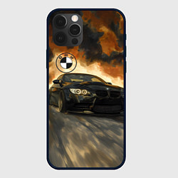 Чехол для iPhone 12 Pro Max Черная BMW и черное небо, цвет: 3D-черный