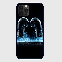 Чехол для iPhone 12 Pro Max Черные бойцовские перчатки в дыму, цвет: 3D-черный
