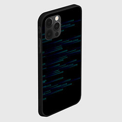 Чехол для iPhone 12 Pro Max Color blue black strip, цвет: 3D-черный — фото 2