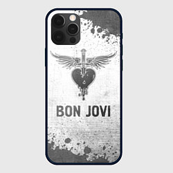 Чехол для iPhone 12 Pro Max Bon Jovi - white gradient, цвет: 3D-черный