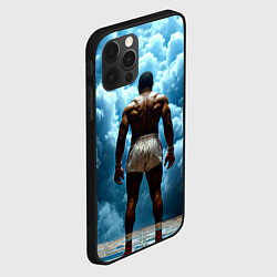 Чехол для iPhone 12 Pro Max Мухаммед Али в синем дыму, цвет: 3D-черный — фото 2
