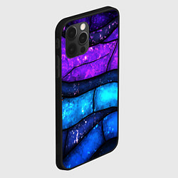 Чехол для iPhone 12 Pro Max Фиолетовые и синие полосы текстура, цвет: 3D-черный — фото 2