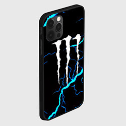 Чехол для iPhone 12 Pro Max Monster energy неоновые молнии, цвет: 3D-черный — фото 2