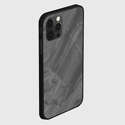 Чехол для iPhone 12 Pro Max Серая текстура каменная мрамор, цвет: 3D-черный — фото 2