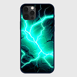 Чехол для iPhone 12 Pro Max Color light blue black, цвет: 3D-черный