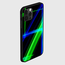 Чехол для iPhone 12 Pro Max Color blue black green, цвет: 3D-черный — фото 2