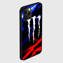 Чехол для iPhone 12 Pro Max Monster energy молнии неон, цвет: 3D-черный — фото 2