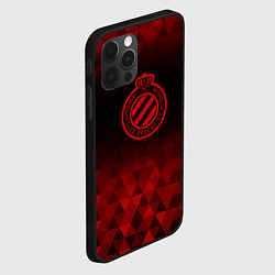 Чехол для iPhone 12 Pro Max Club Brugge red poly, цвет: 3D-черный — фото 2