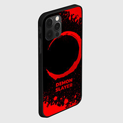 Чехол для iPhone 12 Pro Max Demon Slayer - red gradient, цвет: 3D-черный — фото 2