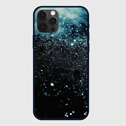 Чехол iPhone 12 Pro Max Черно-синий текстурный фон