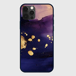 Чехол для iPhone 12 Pro Max Золотая краска на текстуре, цвет: 3D-черный