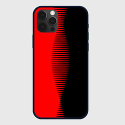 Чехол для iPhone 12 Pro Max Чёрно-красный пополам с переходом, цвет: 3D-черный