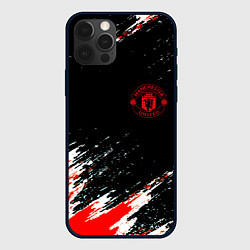 Чехол для iPhone 12 Pro Max Манчестер краски штрихи, цвет: 3D-черный