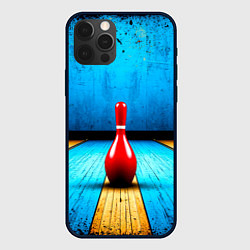 Чехол для iPhone 12 Pro Max Красная кегля на синем, цвет: 3D-черный