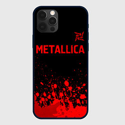 Чехол для iPhone 12 Pro Max Metallica - red gradient посередине, цвет: 3D-черный