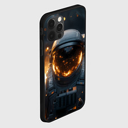 Чехол для iPhone 12 Pro Max Космонавт на фоне огня, цвет: 3D-черный — фото 2