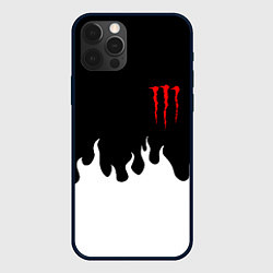 Чехол для iPhone 12 Pro Max Monster energy red logo, цвет: 3D-черный