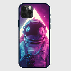 Чехол для iPhone 12 Pro Max Космонавт и треугольник, цвет: 3D-черный