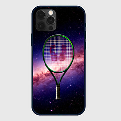 Чехол для iPhone 12 Pro Max Теннисная ракетка в космосе, цвет: 3D-черный