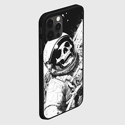 Чехол для iPhone 12 Pro Max Скелет в космосе черно-белый, цвет: 3D-черный — фото 2