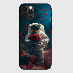 Чехол iPhone 12 Pro Max Космонавт с букетом роз