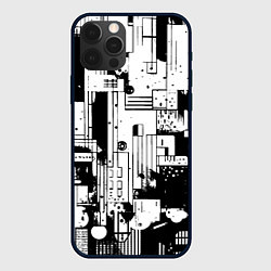 Чехол для iPhone 12 Pro Max Чёрно-белый светлая абстракция, цвет: 3D-черный