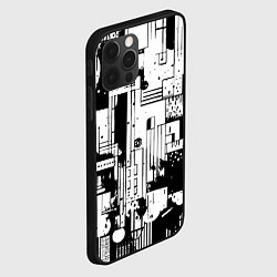 Чехол для iPhone 12 Pro Max Чёрно-белый светлая абстракция, цвет: 3D-черный — фото 2