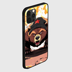 Чехол для iPhone 12 Pro Max Злой русский медведь с пилоткой на голове, цвет: 3D-черный — фото 2