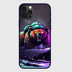 Чехол iPhone 12 Pro Max Злой русский медведь в лесу