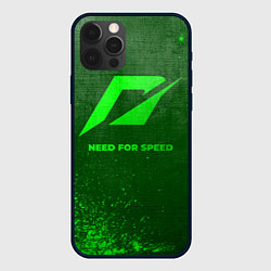 Чехол для iPhone 12 Pro Max Need for Speed - green gradient, цвет: 3D-черный