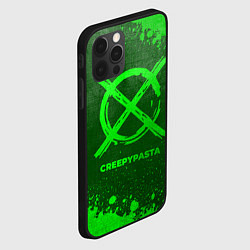 Чехол для iPhone 12 Pro Max CreepyPasta - green gradient, цвет: 3D-черный — фото 2