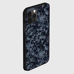 Чехол для iPhone 12 Pro Max Темно серый мраморный узор, цвет: 3D-черный — фото 2