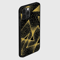 Чехол для iPhone 12 Pro Max Triangle yellow with dots, цвет: 3D-черный — фото 2