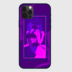 Чехол для iPhone 12 Pro Max Anime girl neon, цвет: 3D-черный