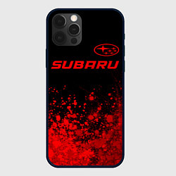 Чехол для iPhone 12 Pro Max Subaru - red gradient посередине, цвет: 3D-черный