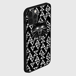 Чехол для iPhone 12 Pro Max Ведьмак паттерн лого, цвет: 3D-черный — фото 2