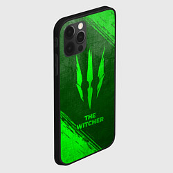 Чехол для iPhone 12 Pro Max The Witcher - green gradient, цвет: 3D-черный — фото 2