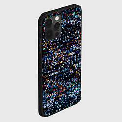 Чехол для iPhone 12 Pro Max Тёмный чёрно-синий мелкий квадрат, цвет: 3D-черный — фото 2