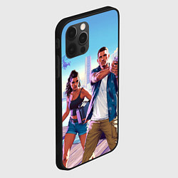Чехол для iPhone 12 Pro Max GTA 6 главные герои, цвет: 3D-черный — фото 2
