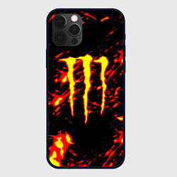 Чехол для iPhone 12 Pro Max Monster energy огненное лого, цвет: 3D-черный