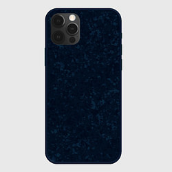 Чехол для iPhone 12 Pro Max Темный синий однотонный пятнистый, цвет: 3D-черный