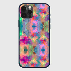 Чехол для iPhone 12 Pro Max Яркие абстрактные разводы акварели, цвет: 3D-черный