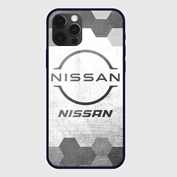 Чехол для iPhone 12 Pro Max Nissan - white gradient, цвет: 3D-черный