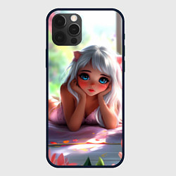 Чехол iPhone 12 Pro Max Милая блондинка лежа