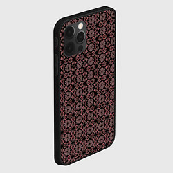 Чехол для iPhone 12 Pro Max Чёрный с красным узор паттерн, цвет: 3D-черный — фото 2
