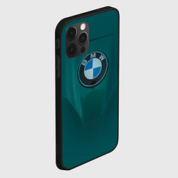 Чехол для iPhone 12 Pro Max Логотип BMW на зелёном фоне, цвет: 3D-черный — фото 2